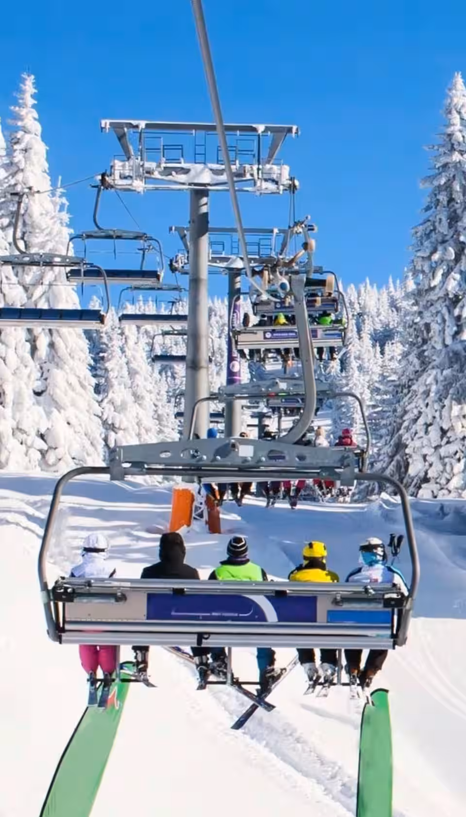 Ski lift with people
